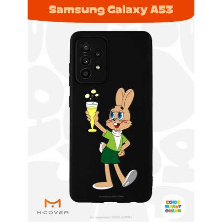 Силиконовый чехол Mcover для смартфона Samsung Galaxy A53 Союзмультфильм Заяц с шампанским