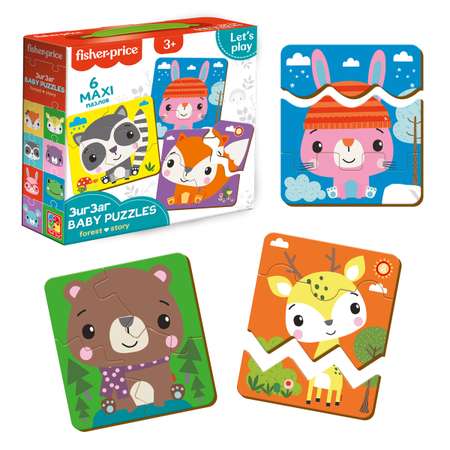 Набор пазлов Vladi Toys фигурные baby puzzle зигзаг Fisher-Price Лес