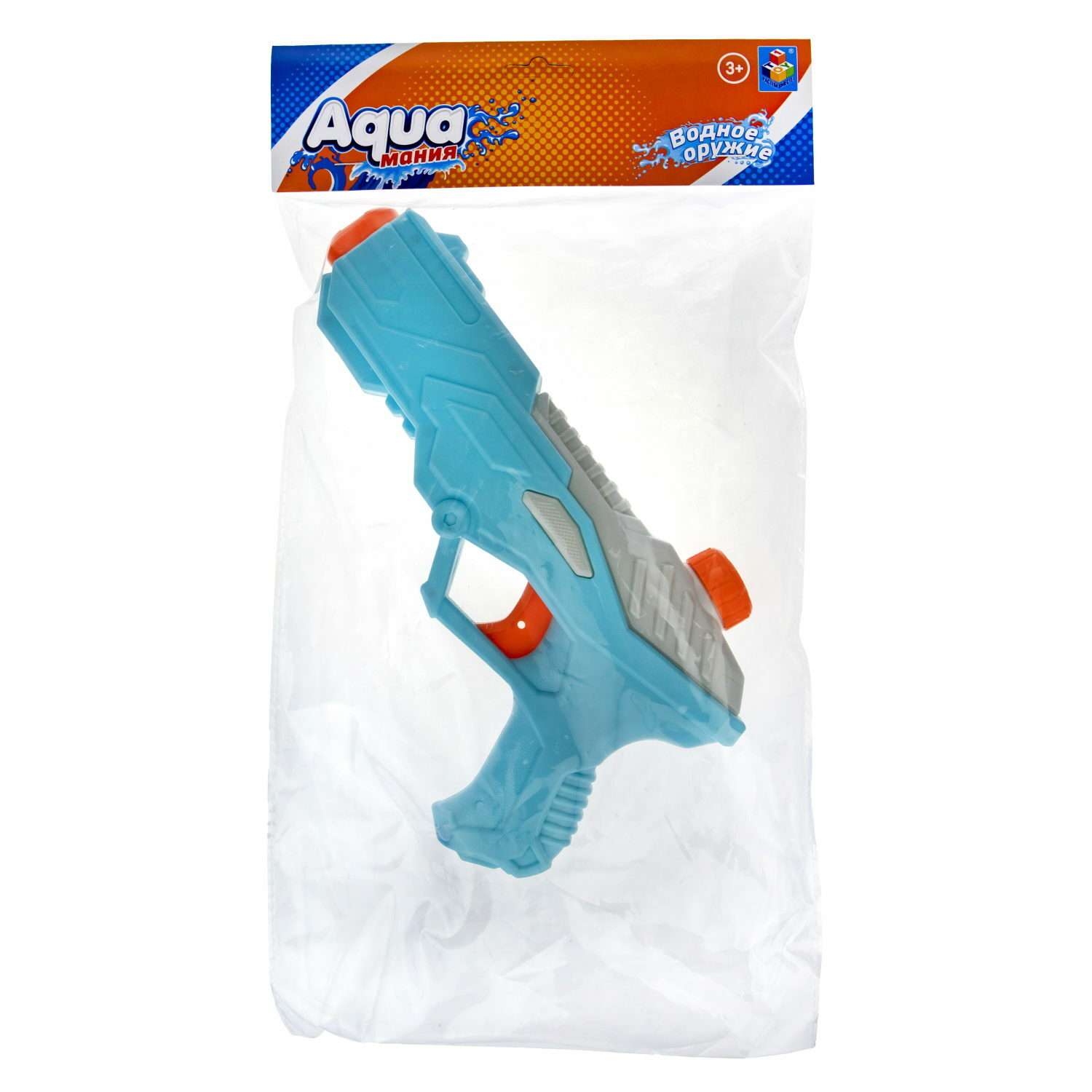 Водяной пистолет Аквамания 1TOY детское игрушечное оружие 32 см голубой - фото 2