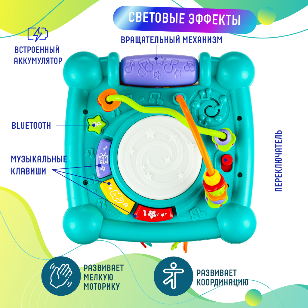 Развивающий центр для малышей Solmax Умный мультикуб на 6 игровых зон с  Bluetooth купить по цене 3111 ₽ в интернет-магазине Детский мир