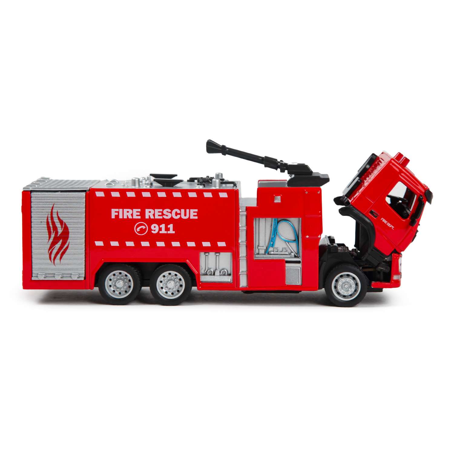 Машина MSZ 1:50 Volvo Fire Fighting Truck Красная 68380 68380 - фото 5