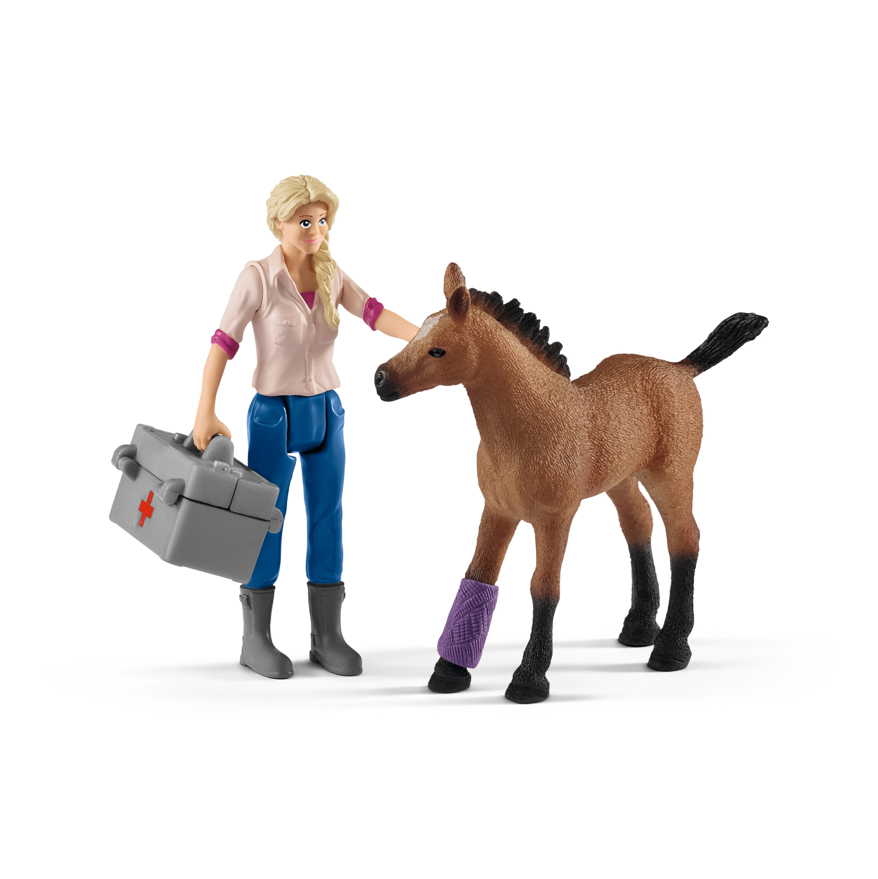 Игровой набор SCHLEICH кобыла и жеребенок у врача - фото 3