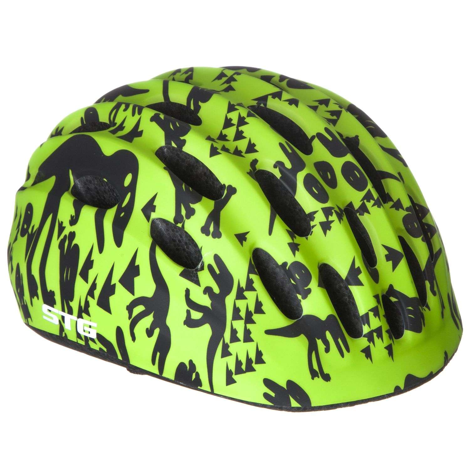 Шлем STG размер M 52-56 cm STG HB10 черно зеленый - фото 1