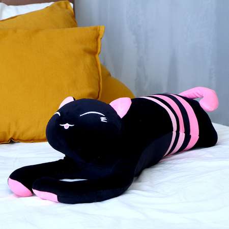 Мягкая игрушка Sima-Land подушка «Кот» 70 см цвет чёрно-розовый