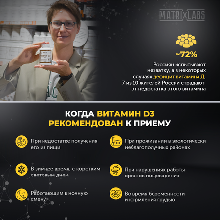 Витамин Matrix Labs Д3 2000 ме 180 капсул