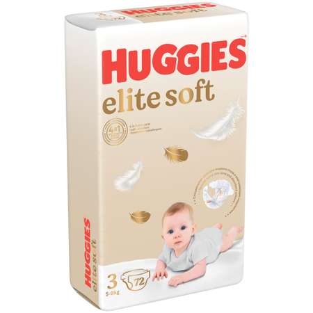 Подгузники Huggies Elite Soft 3 5-9кг 72шт