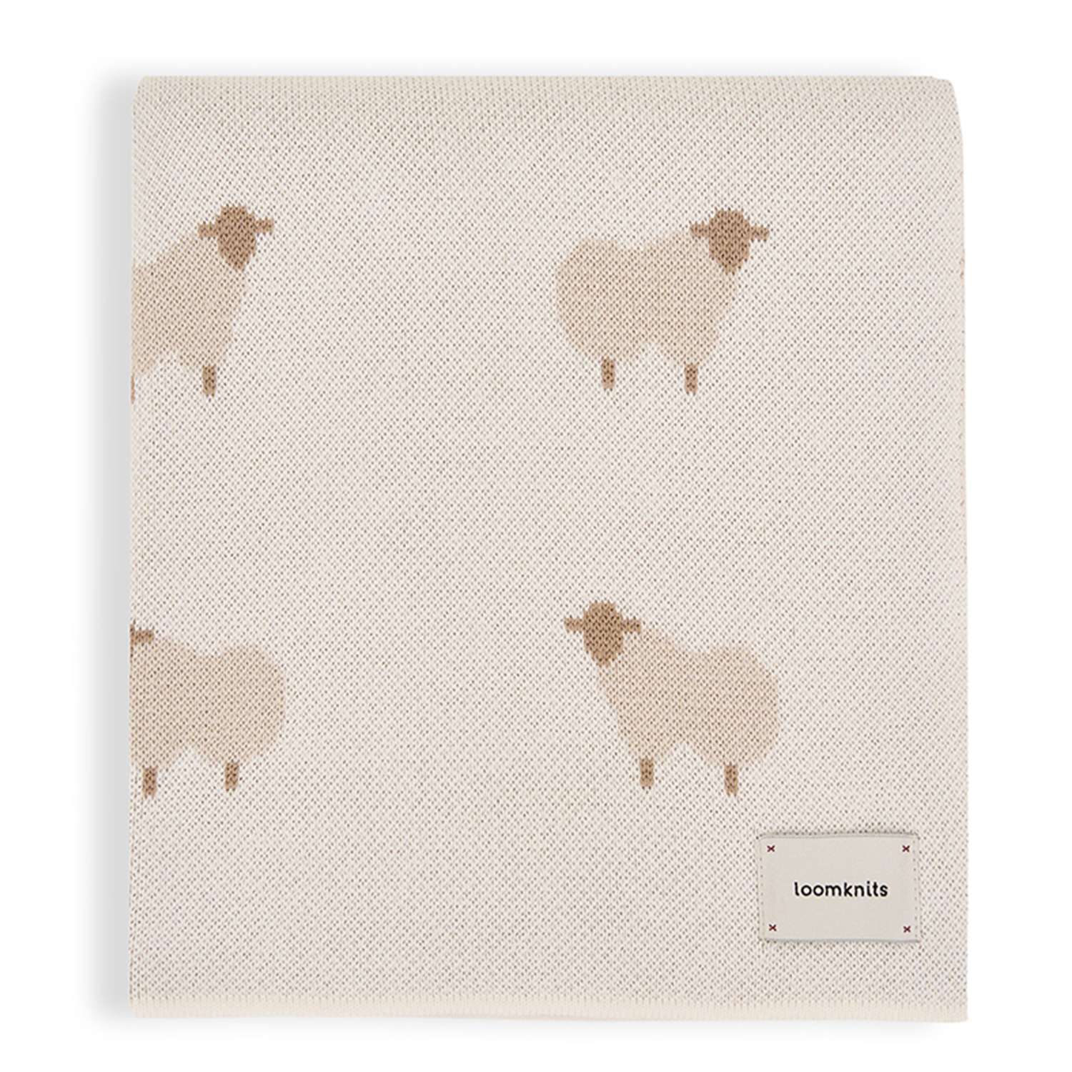 Плед Loomknits для новорожденных Animal Sheeps кремовый - фото 1