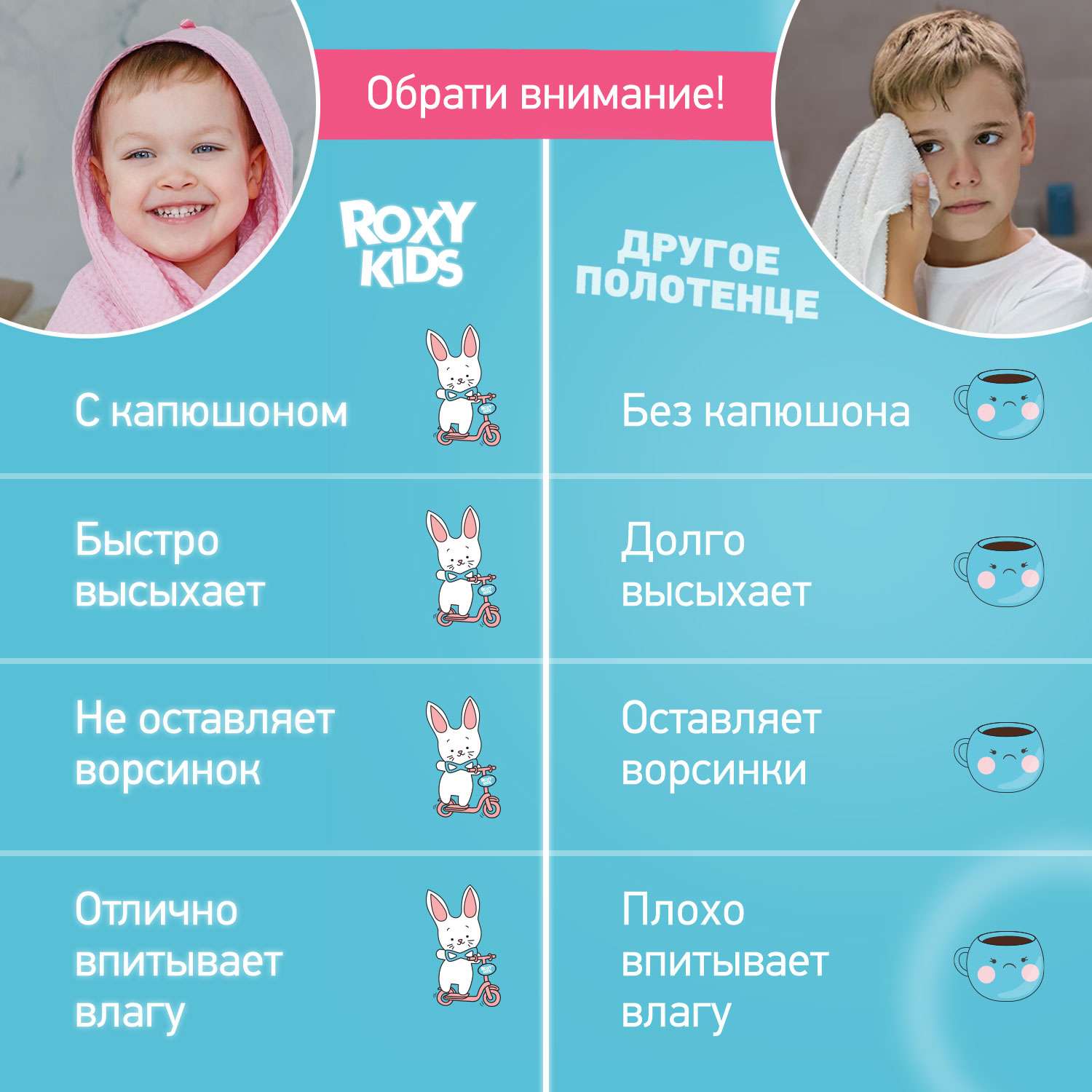 Детское полотенце вафельное ROXY-KIDS для новорожденных с уголком капюшоном цвет розовый - фото 7
