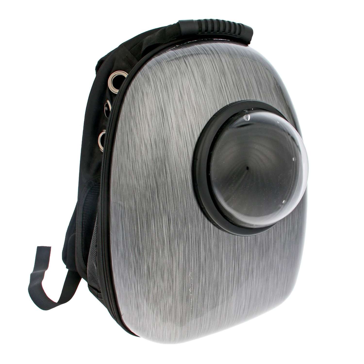 Рюкзак для переноски животных Пижон с окном для обзора 32х25х42 см серебристо-чёрный - фото 1