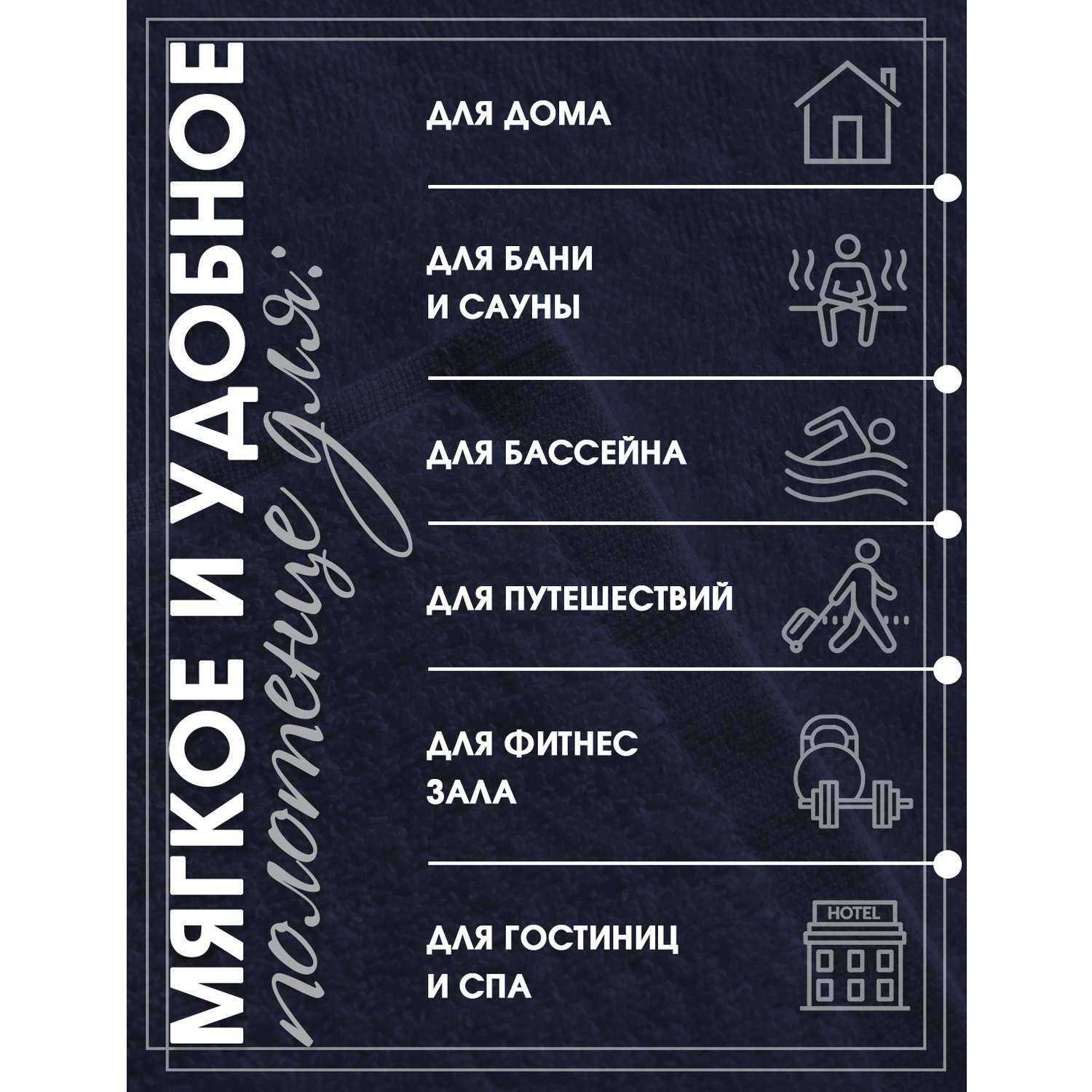 Полотенце Frutto Rosso Банное махровое синий 30*50 купить по цене 223 ₽ в  интернет-магазине Детский мир