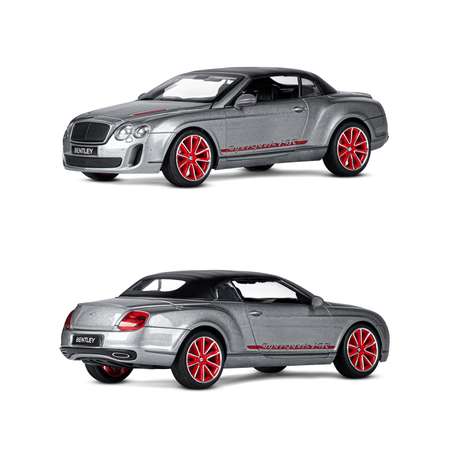 Машинка металлическая АВТОпанорама игрушка детская Bentley Continental Supersports ISR 1:24 серый