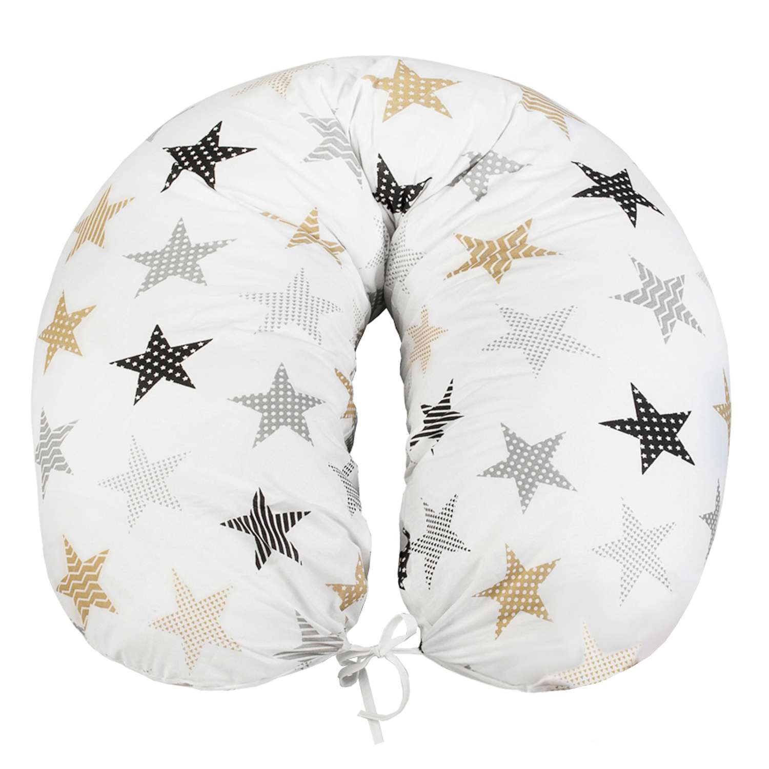 Наволочка к подушке для беременных Amarobaby Звезды пэчворк Белый - фото 2