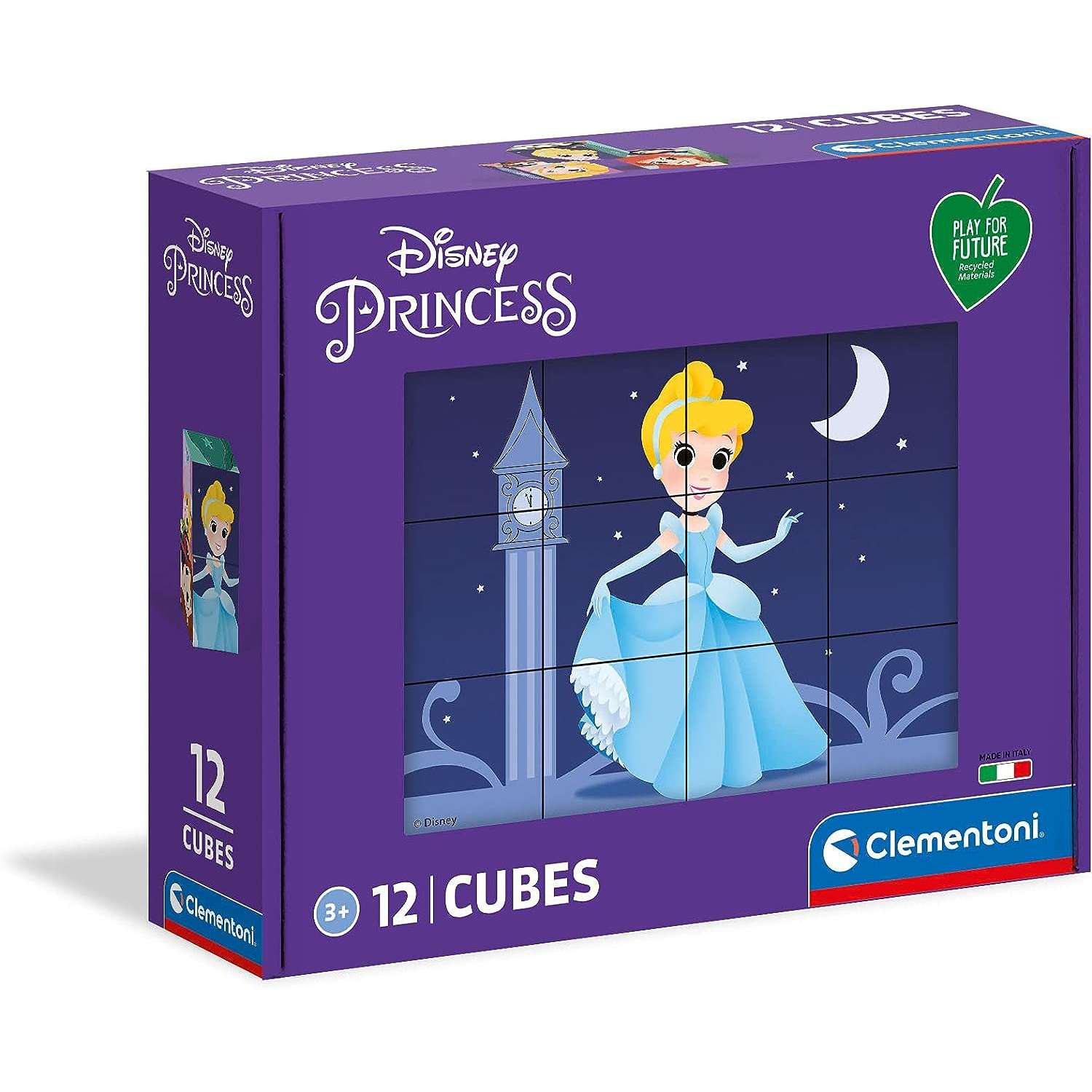 Кубики 12 шт CLEMENTONI Принцессы Disney - фото 1