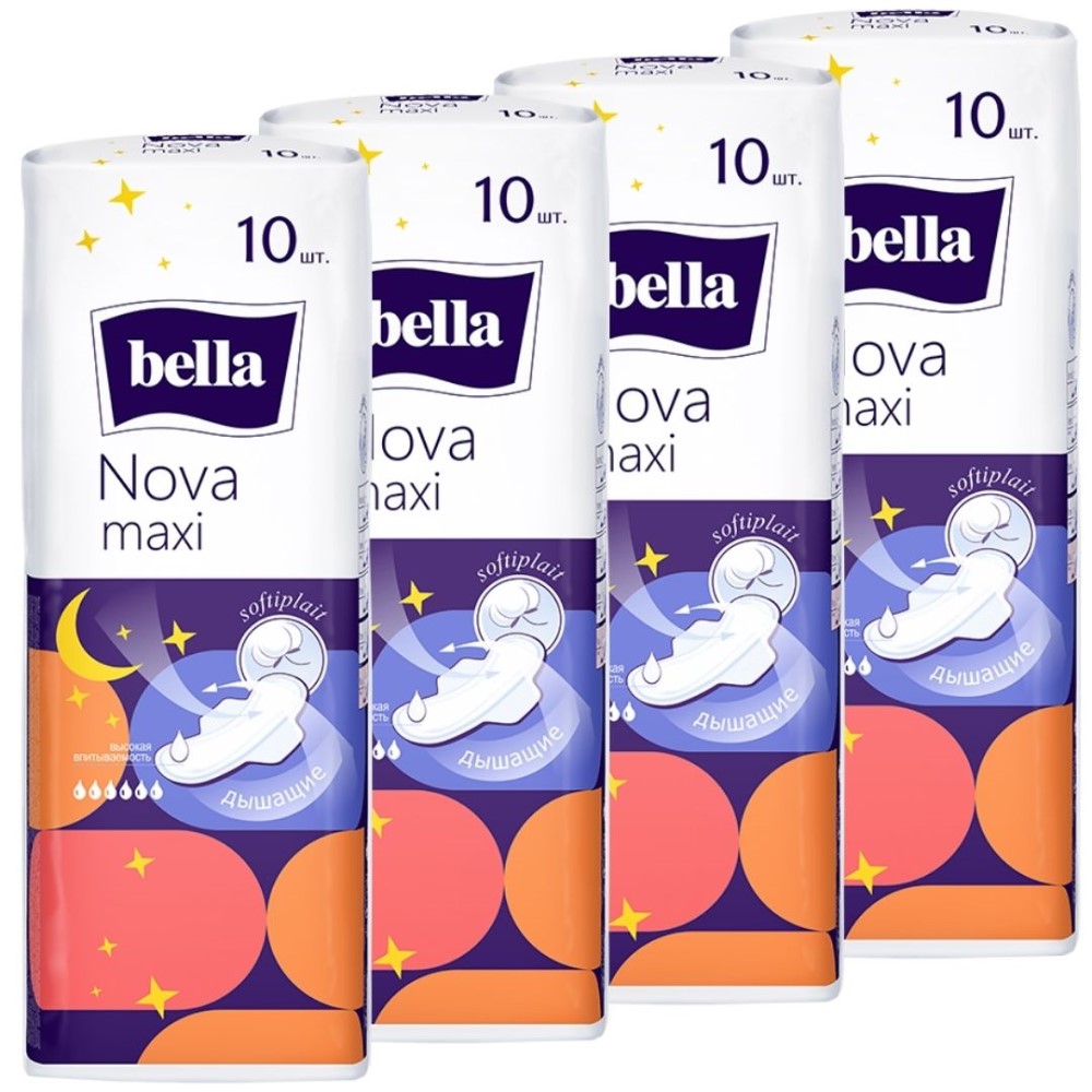 Прокладки гигиенические BELLA Nova maxi 10шт. х 4 уп. - фото 1