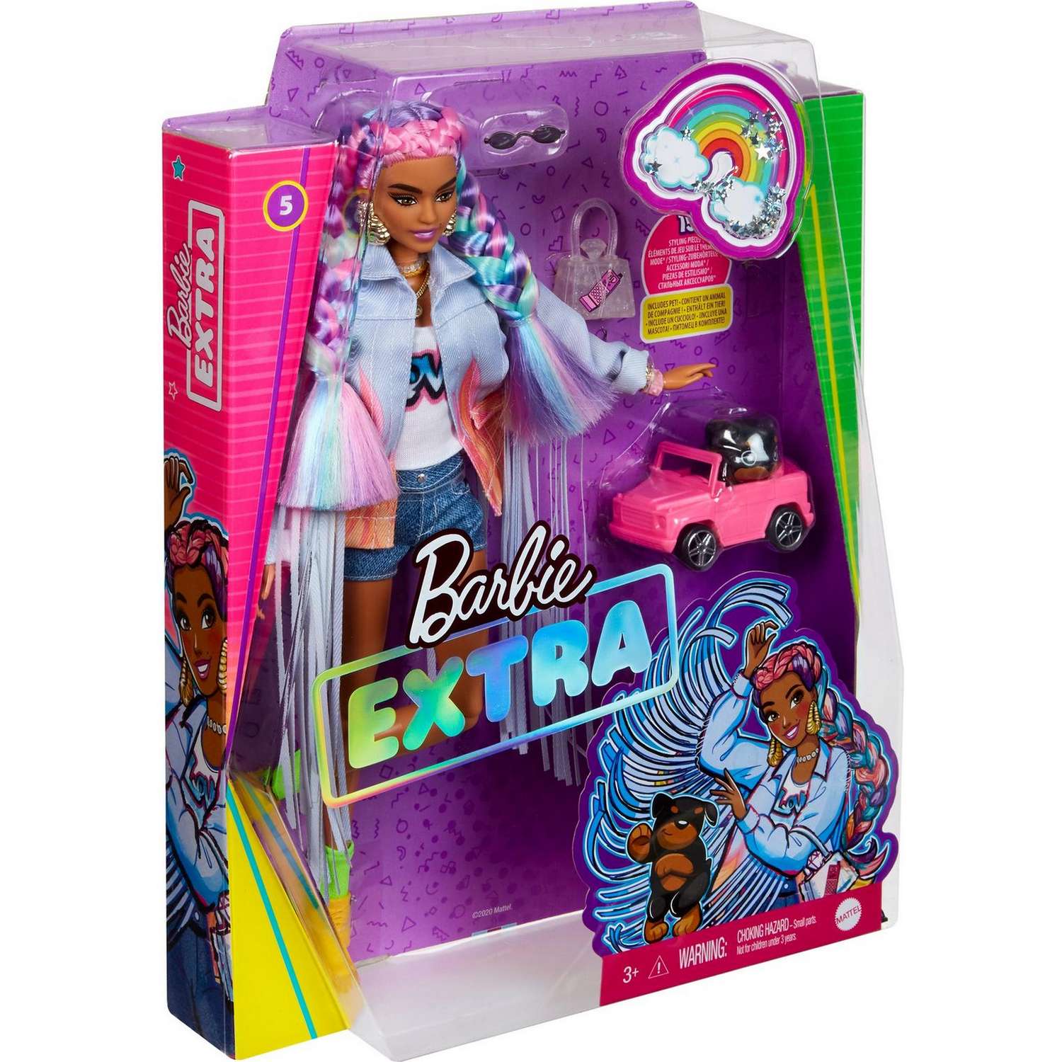 Кукла Barbie Экстра с радужными косичками GRN29 GRN29 - фото 3