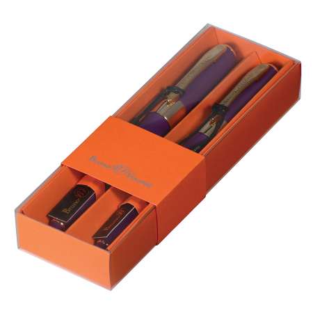Набор из 2-х шариковых ручек Bruno Visconti Monaco фиолетовый корпус оранжевая коробка