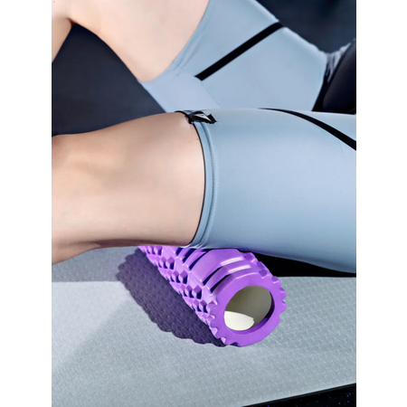 Валик массажный для фитнеса Shark Fit 30 см фиолетовый