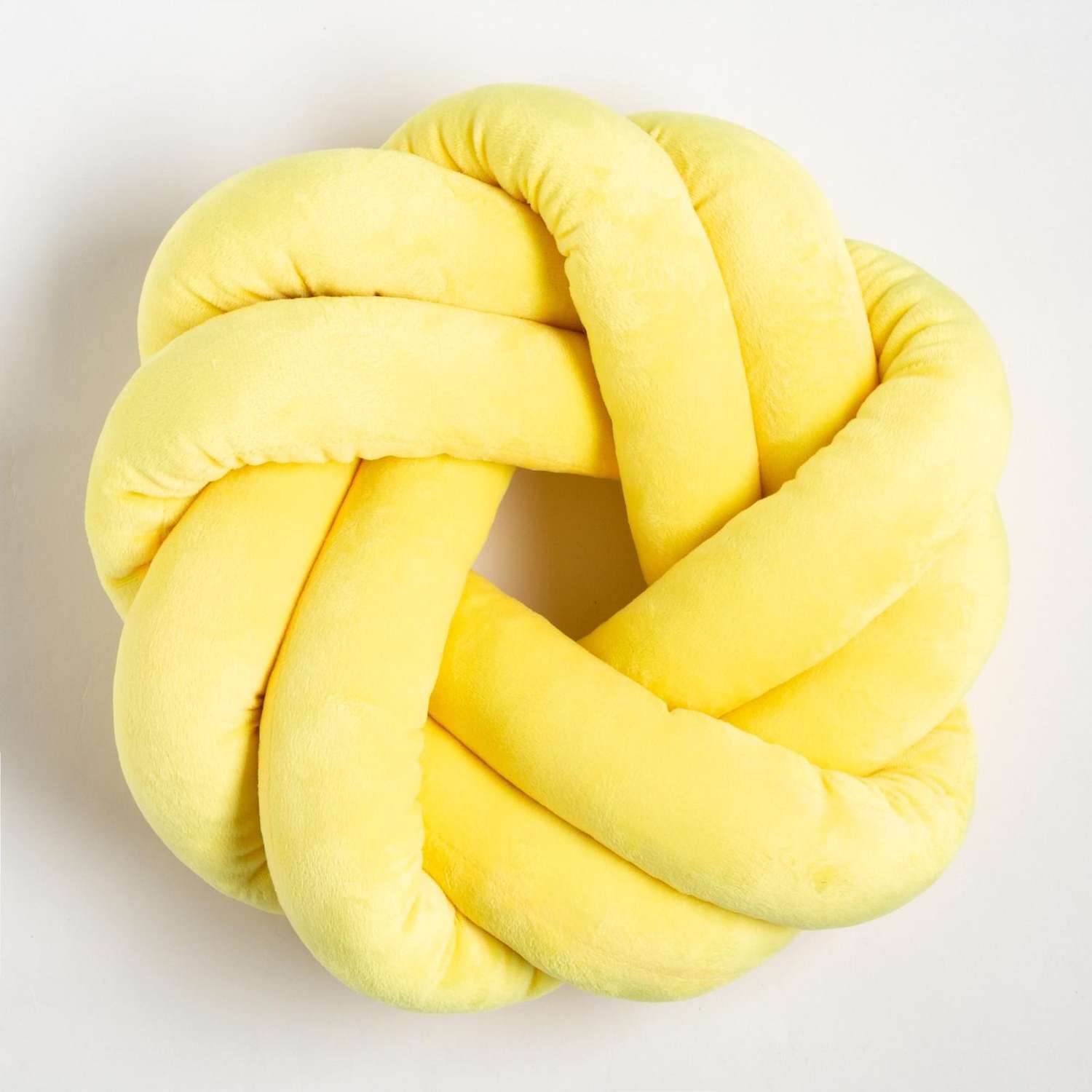 Декоративная подушка Этель узел d 33 см желтая - фото 1