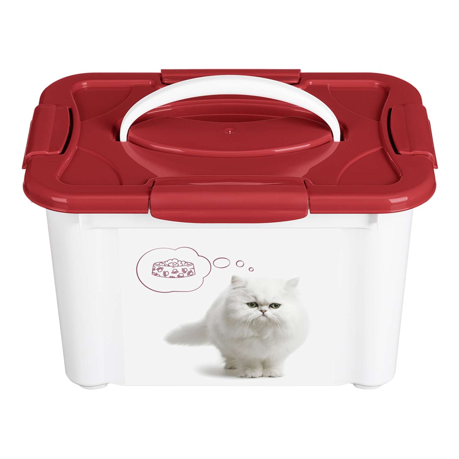 Контейнер для корма LUCKY PET с декором LUCKY PET 5.5 л кошки Бордовый - фото 1