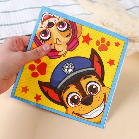 Салфетки Paw Patrol бумажные Щенячий патруль 33х33 см 20 шт. 3-х слойные