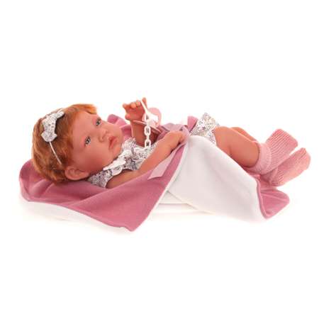 Кукла пупс Antonio Juan Амалия в темно-розовом 42 см виниловая