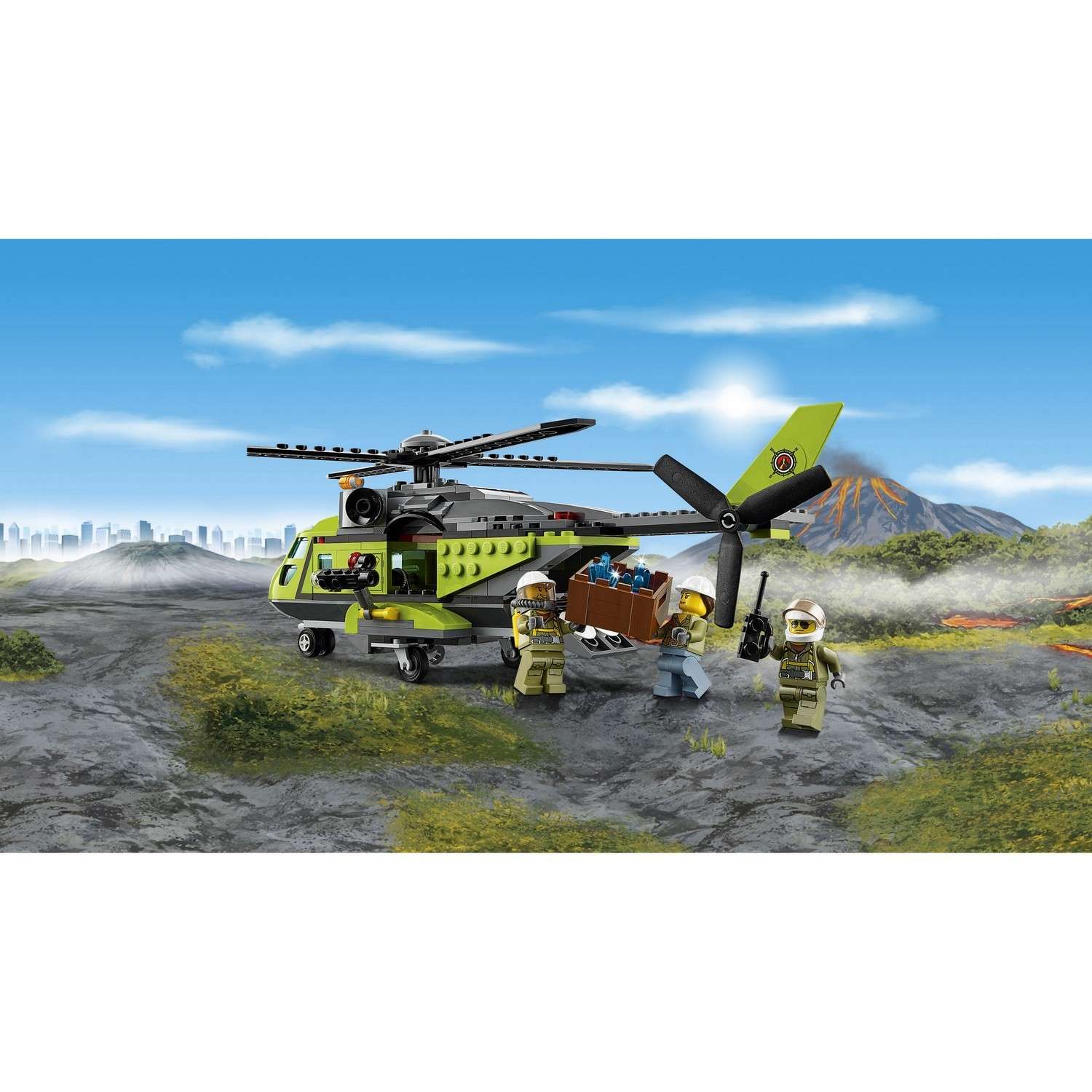 Конструктор LEGO City Volcano Explorers Грузовой вертолёт исследователей вулканов (60123) - фото 9