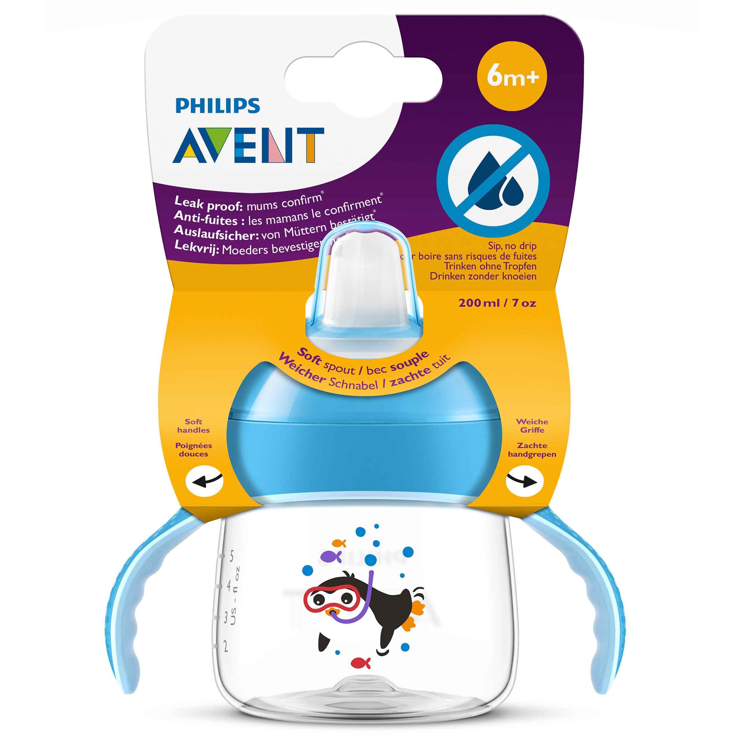 Чашка-поильник Philips Avent 200мл с 6месяцев Голубой SCF751/05 - фото 2