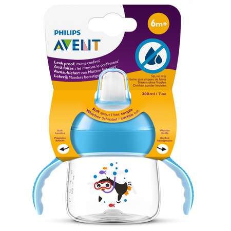 Чашка-поильник Philips Avent 200мл с 6месяцев Голубой SCF751/05