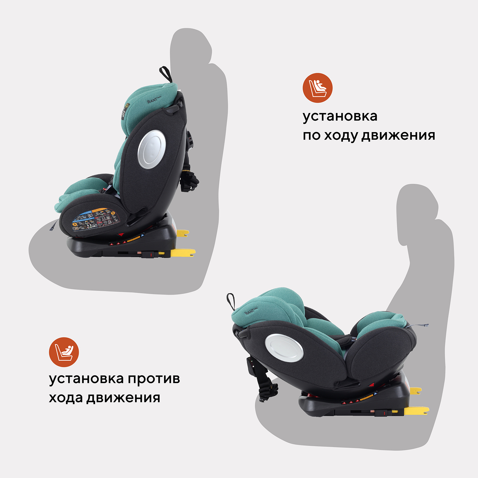 Автокресло Rant Basic Twist isofix Mint группа 0+-1-2-3 0-36 кг - фото 10