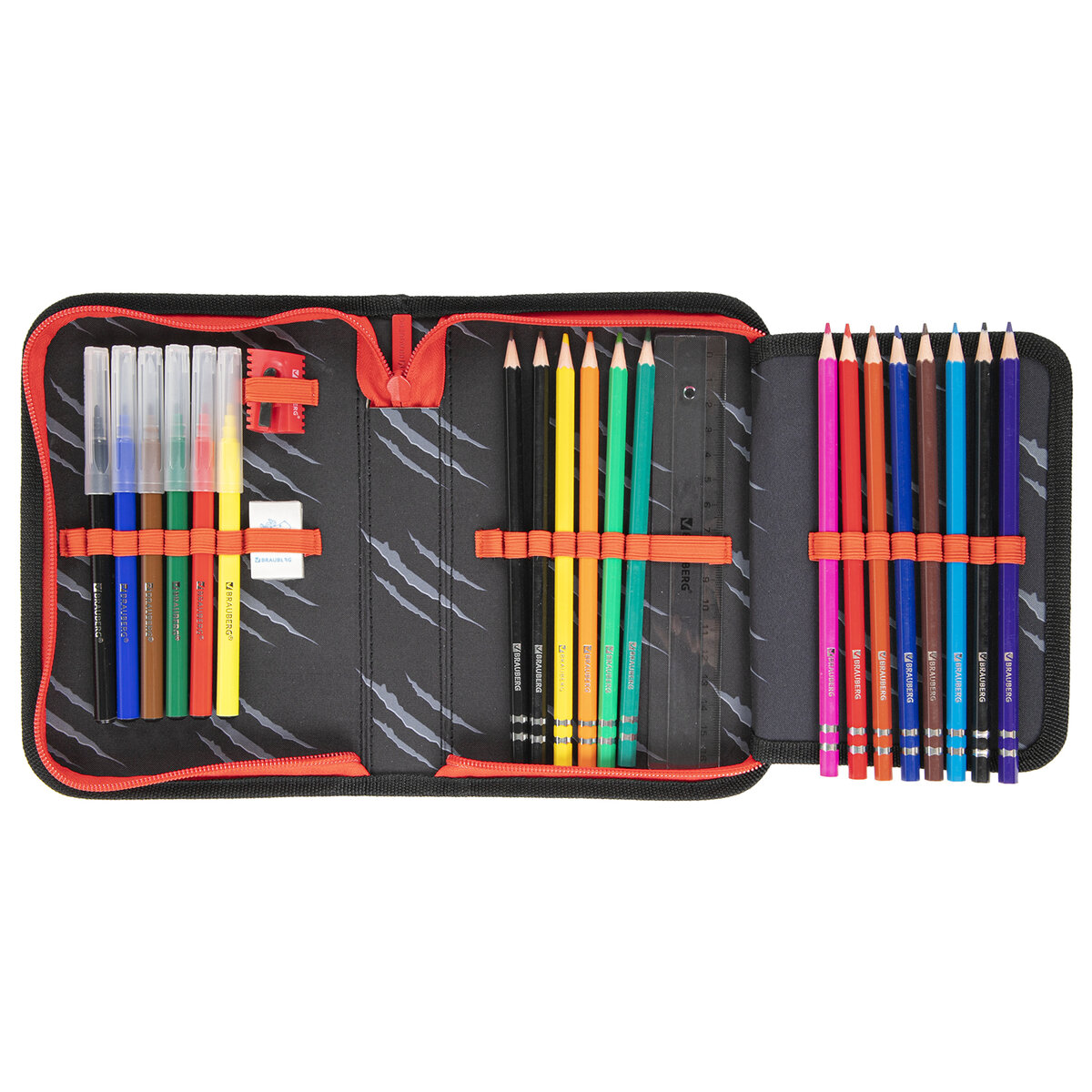 Пенал Brauberg школьный с наполнением для ручек и карандашей для мальчика 1 отделение 24 предмета - фото 5
