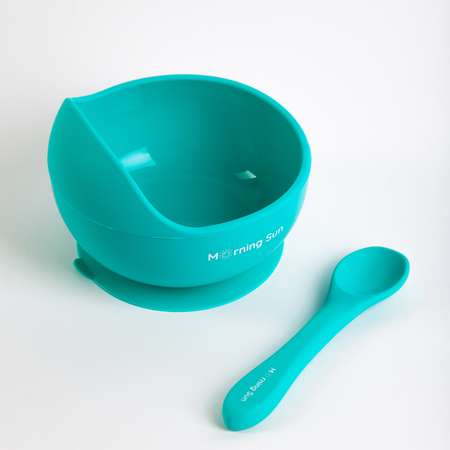 Набор детской посуды Morning Sun Силиконовый бирюзово-зеленый