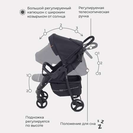 Коляска прогулочная MOWbaby Cross Gold-Black