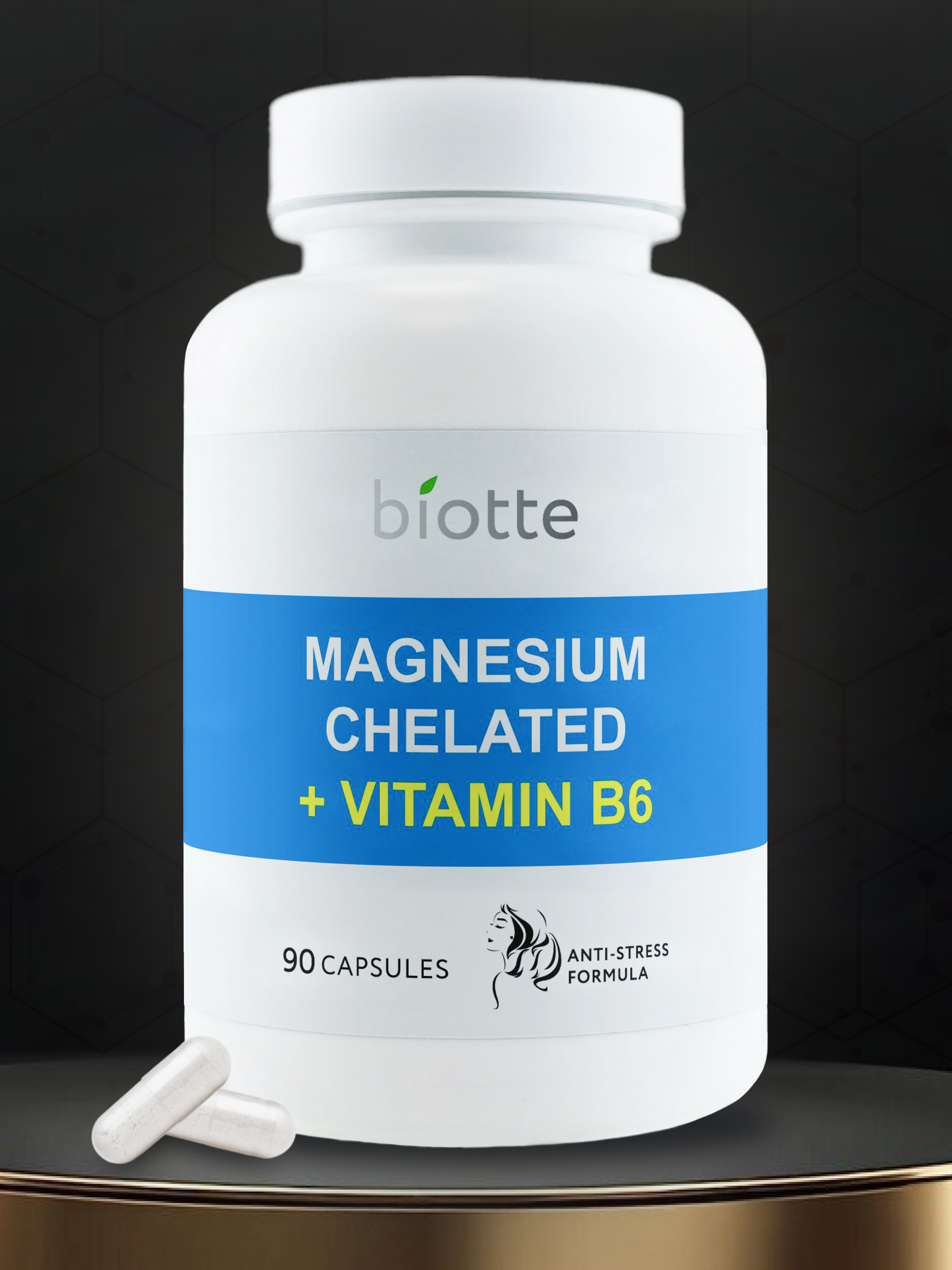 Магний с витамином В6 комплекс BIOTTE magnesium B6 для взрослых БАД 90 капсул - фото 1