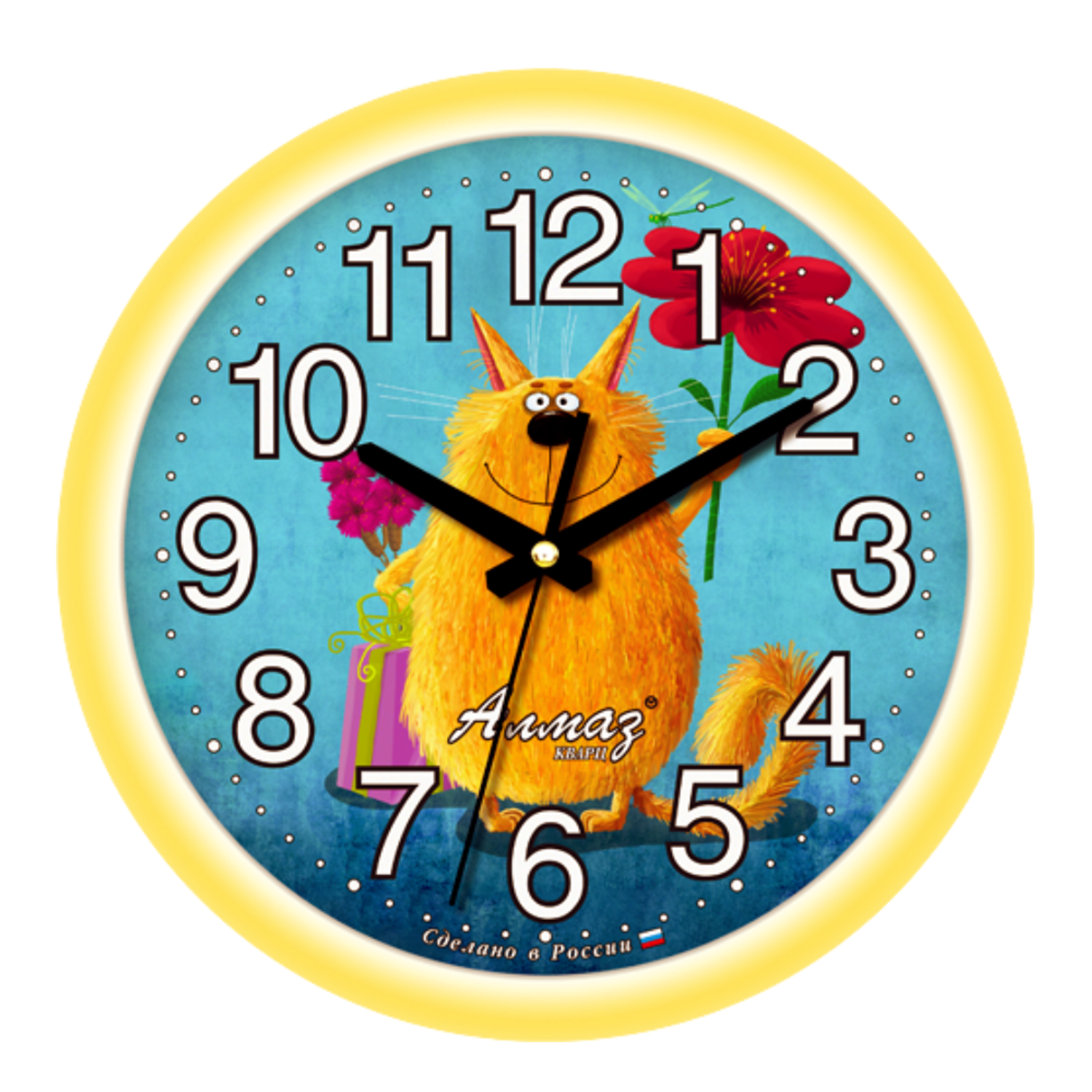 Часы АлмазНН настенные круглые желто-белые 22.5 см - фото 1