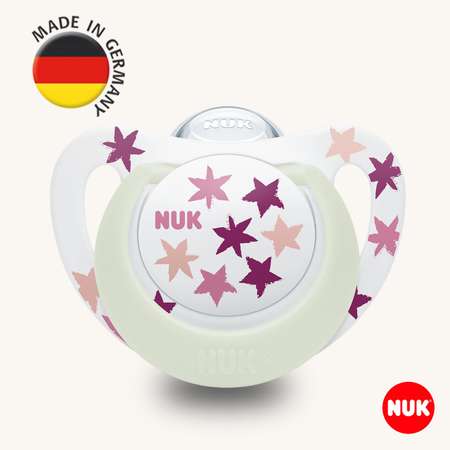 Соска пустышка ортодонтическая силикон Nuk NUK STAR NIGHT