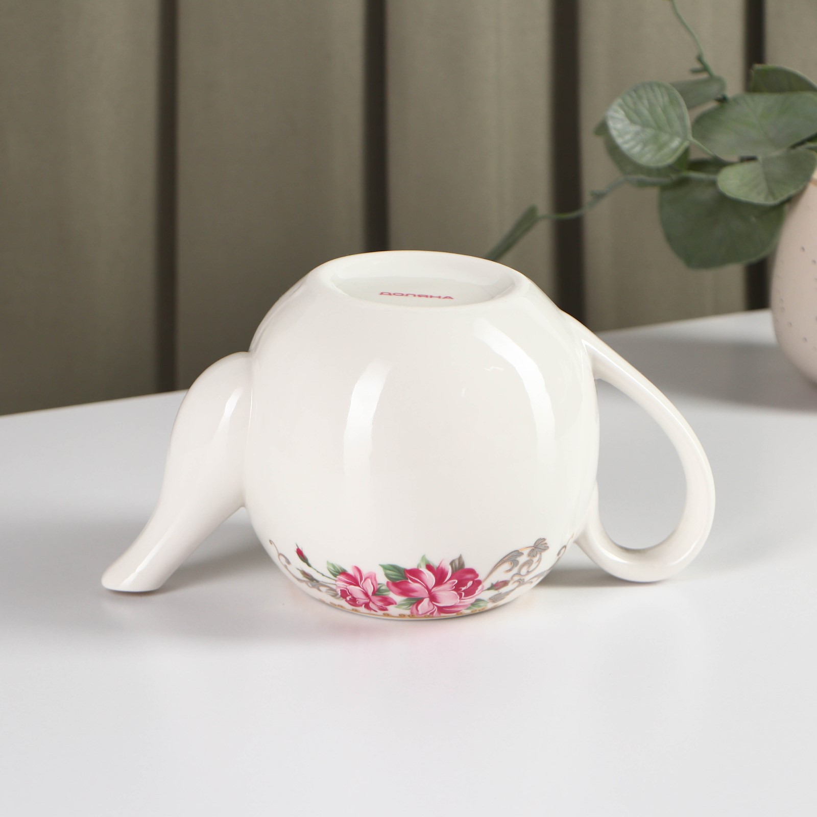 Заварочный чайник Доляна фарфоровый «Аделин» 800 мл цвет белый - фото 3