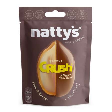 Драже ореховое Nattys CRUSH Choconut c арахисом в арахисовой пасте и молочном шоколаде 35 гр