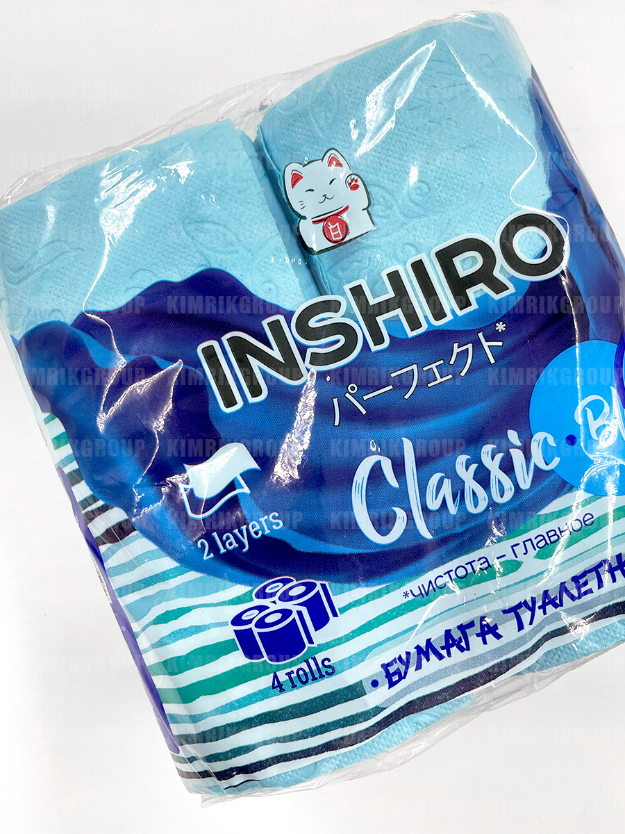 Туалетная бумага Inshiro Цветная Classic Blue 2 слоя 4 рулона - фото 3