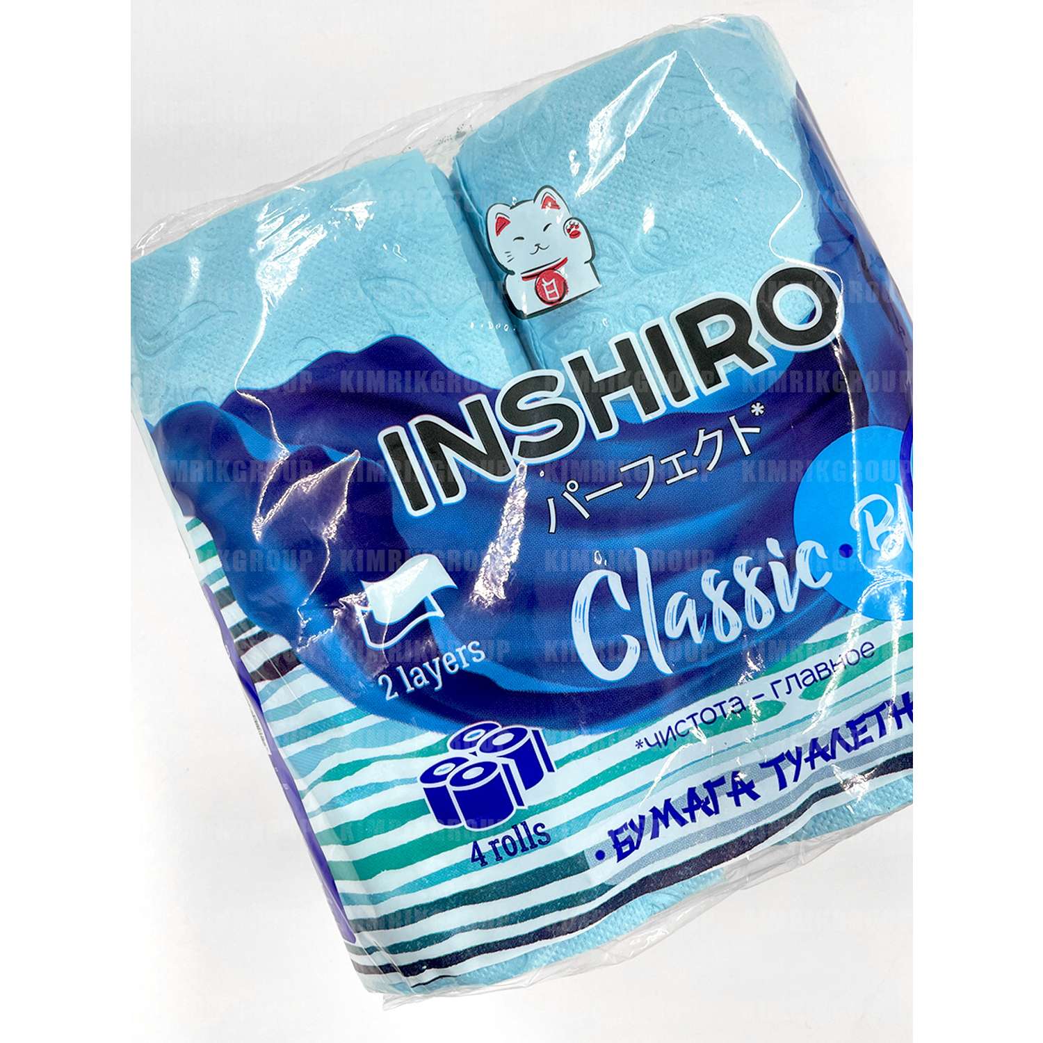 Туалетная бумага Inshiro Цветная Classic Blue 2 слоя 4 рулона - фото 3