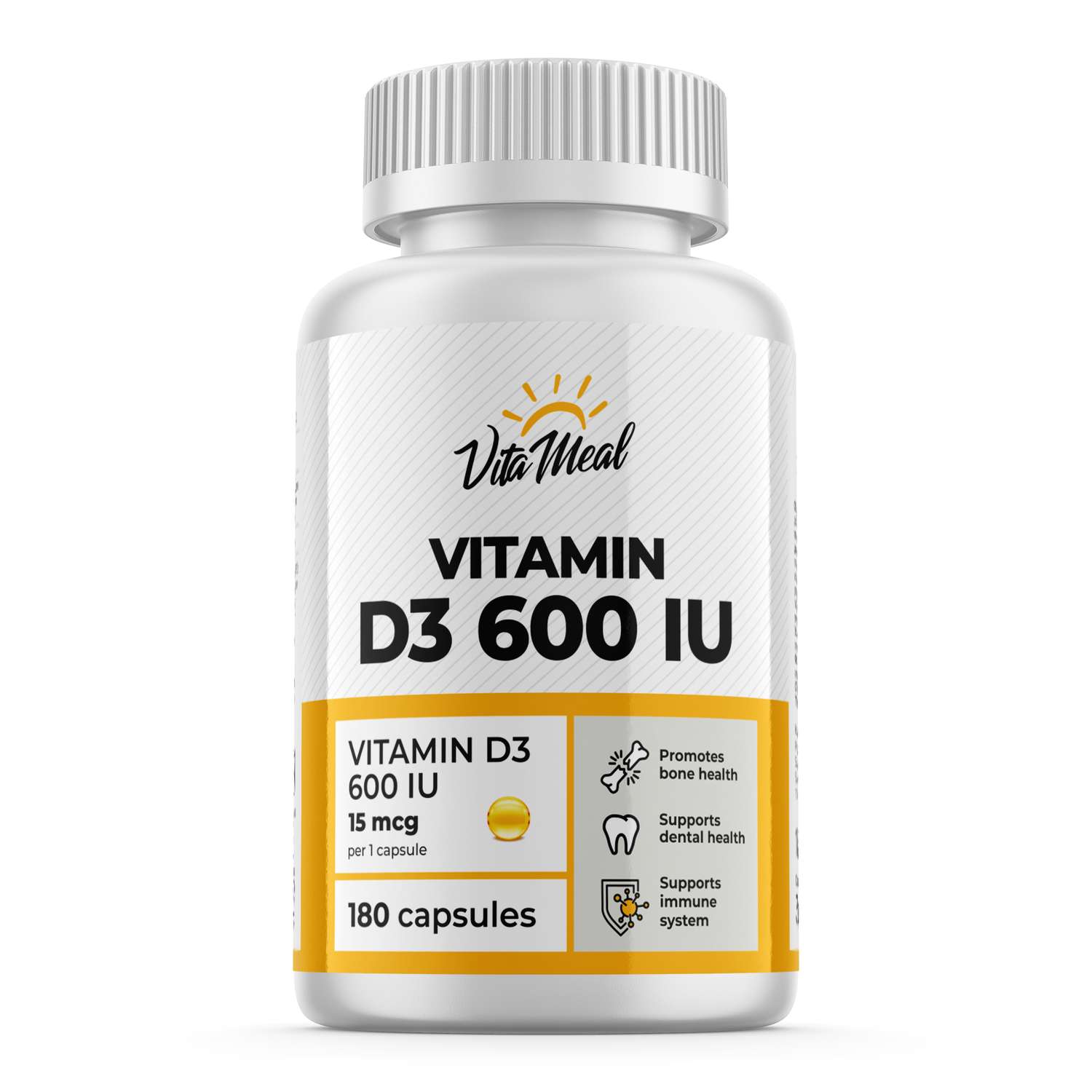 Биологически активная добавка VitaMeal Витамин Д3 600 ме 180 капсул - фото 1