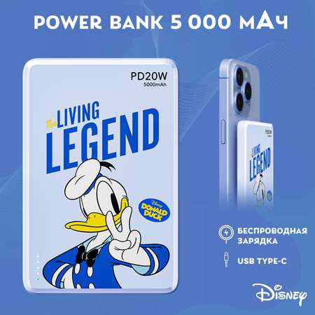 Внешний аккумулятор Disney беспроводной магнитный Дональд Дак 5000 мАч QS-D12