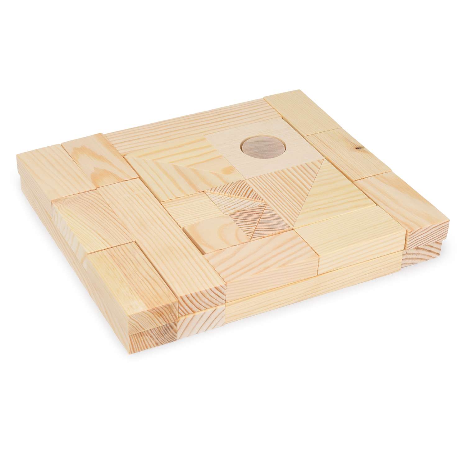Конструктор PAREMO деревянный 35 деталей неокрашенный в деревянном ящике PE117-13 - фото 2