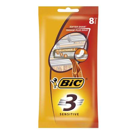 Бритва мужская одноразовая BIC 3 Sensitive 8шт