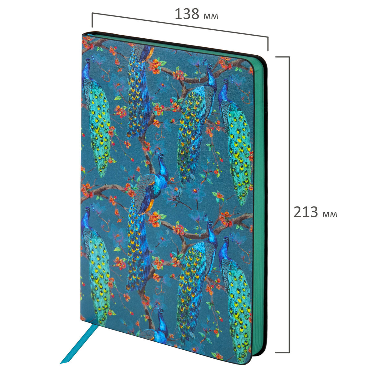 Ежедневник Brauberg недатированный А5 под кожу гибкий 136 листов Peacocks - фото 4
