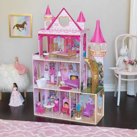 Кукольный домик  KidKraft Розовый Замок с мебелью 16 предмета свет звук 10117_KE