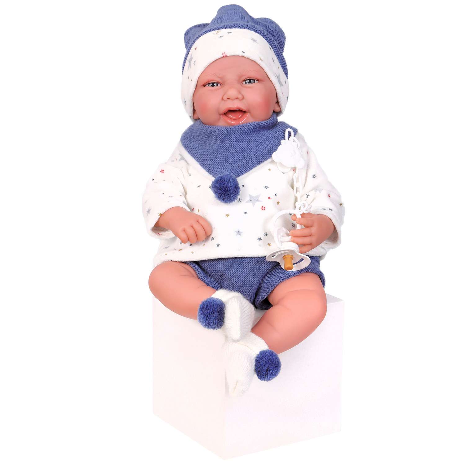 Кукла младенец Antonio Juan Реборн Пол в синем 40 см мягконабивная 3303 - фото 7