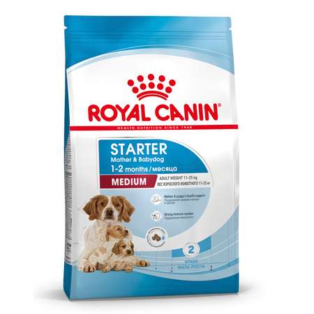 Корм для щенков беременных и кормящих Royal Canin 4кг Medium Starter средних сухой
