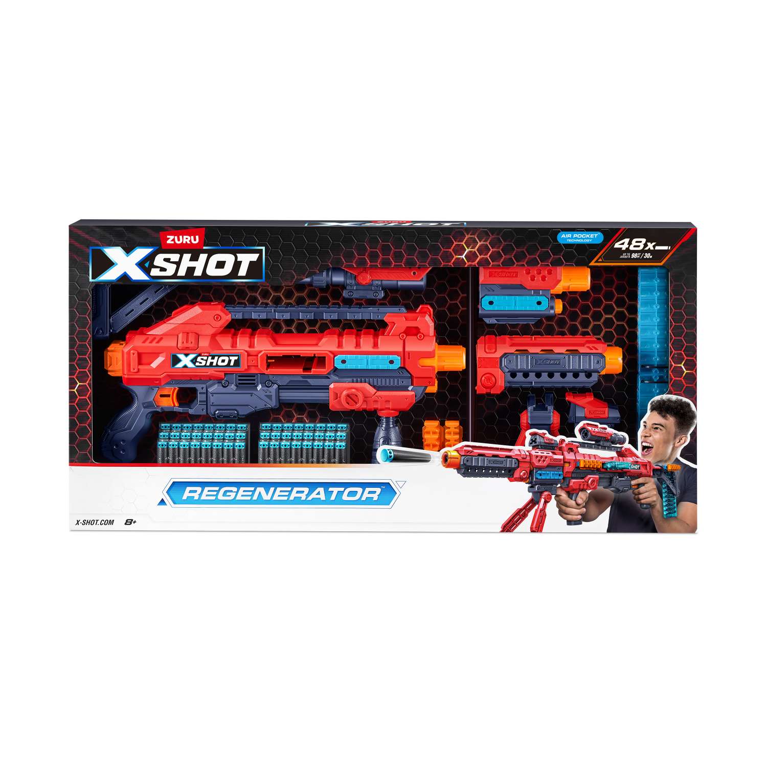 Набор для стрельбы XSHOT Regenerator бластер 2 рожка 48 дротиков - фото 12