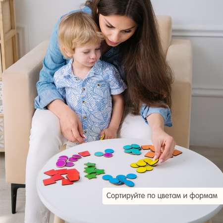 Счетный материал 70 штук Alatoys деревянный Радужный счет для малышей