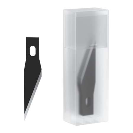 Нож-скальпель канцелярский Berlingo металлический корпус черного цвета 5 лезвий в комплекте европодвес